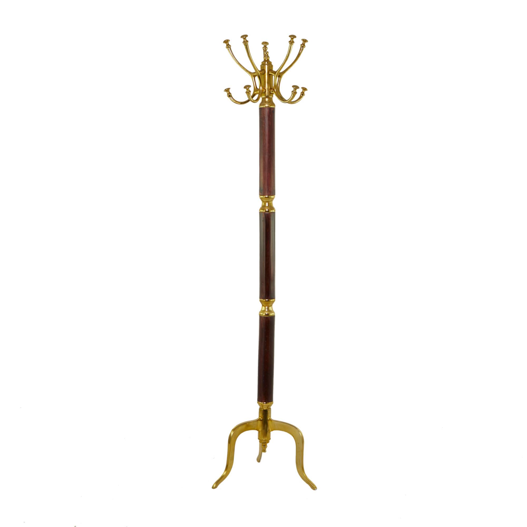 Gold Aluminum Traditional Coat Rack, 18" x 18" x 72"